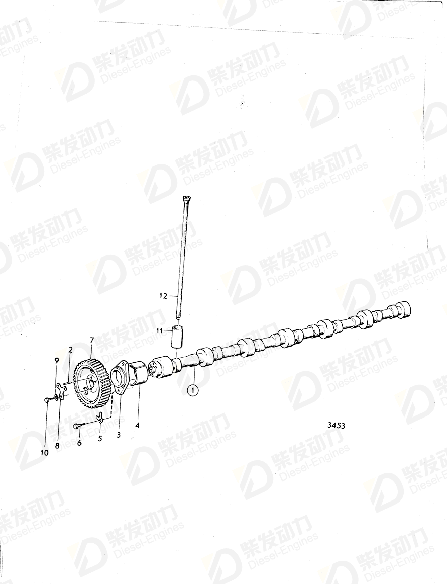 volvo penta Camshaft 467858 Drawing volvo penta Camshaft 467858 Drawing